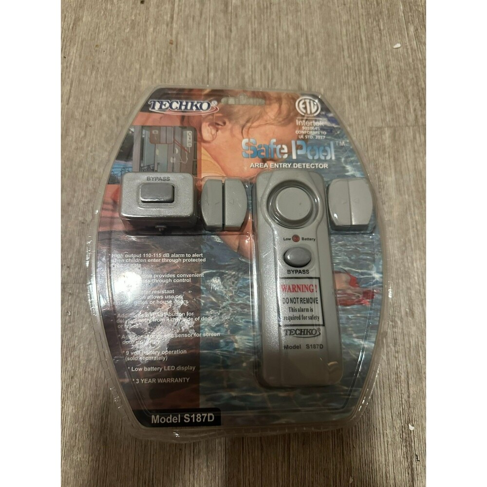 Techko Safe Pool Area Entry Detector Pool Alarm S187D New Sealed